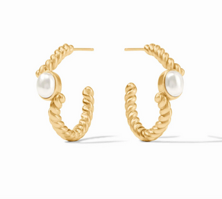 Nassau Stone Hoop - Pearl