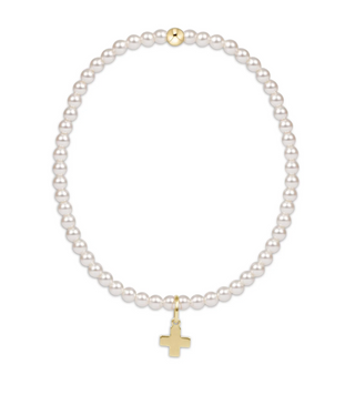 Classic Pearl 3mm Bead Bracelet - Gold