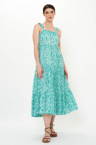 Ruffle Cross Back Midi - Cypress
