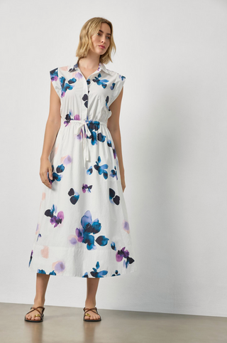 Gusset Sleeve Maxi Dress - Orchid Print