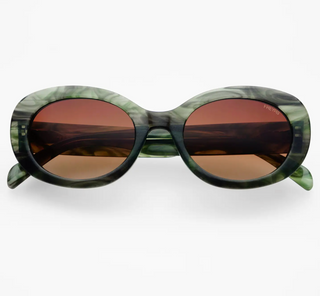 Aria Acetate Womens Oval Sunglasses - Emerald