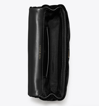 Kira Diamond Quilt Velvet Pave Mini Flap Bag - Black