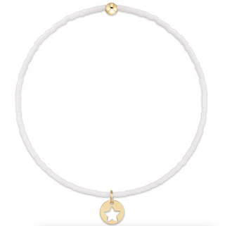 egirl Hope Classic Bracelet - White Star Small Gold Disc