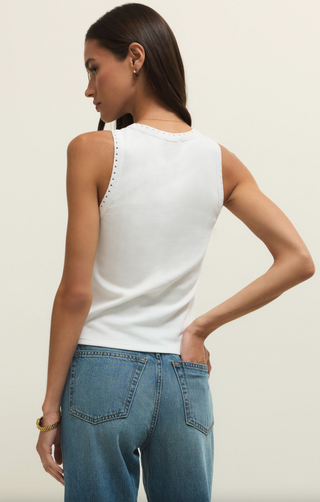 Clarke Rib Tank - White
