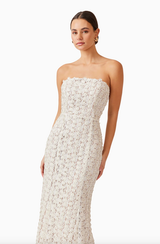 Cali Midi Dress - Ivory Gold