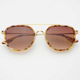 Weston Acetate Round Unisex Sunglasses - Brown Pearl