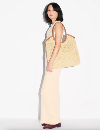 Large Crochet Georgica Tote-Camel Crochet
