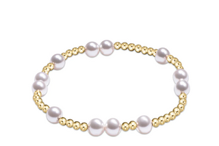 Hope Unwritten 6mm Bead Bracelet - Gold Pearl