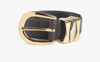 William Split Decision Belt - Dark Brown/ Gold