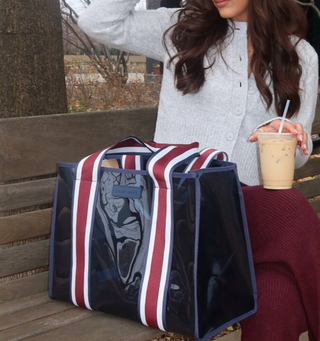 Case-Mate Navy Rugby Stripe Jelly Tote Bag