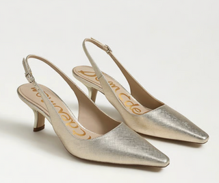 Bianka Sling Heel - Metallic Gold Leaf