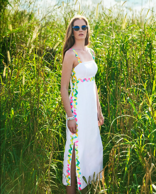 Mikayla Linen Midi Dress - Resort White