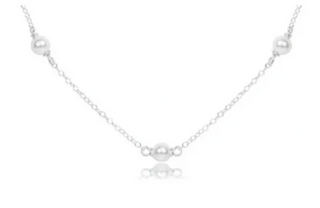 17" Choker Simplicity Chain Sterling - 4mm Pearl