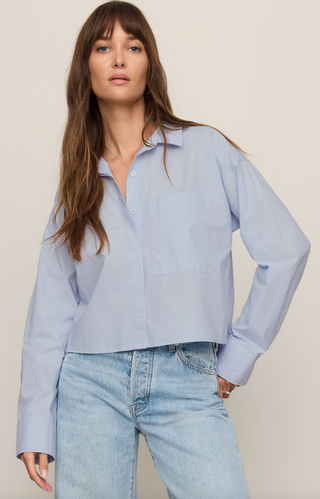 Favorite Button Up Top - Hamptons Blue
