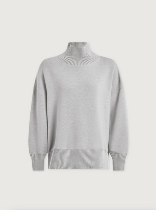 Baker High Neck Sweater - Light Grey Marl