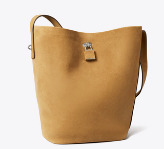 Locke Suede Slim Medium Bucket Bag - Wild Tabacco