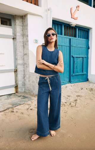 Sun Seeker Denim Tank - Deep Water