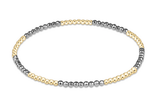blissful silver faceted hematite 2mm bracelet