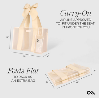 Case-Mate Ecru Raffia Bow Jelly Tote Bag