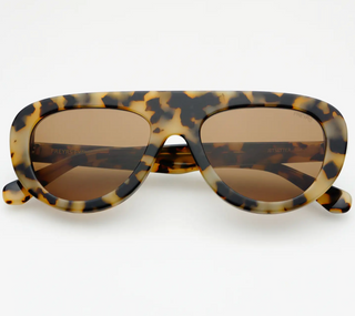NEW FREYRS EYEWEAR jetsetter acetate aviator sunglasses in milky tortoise Jetsetter Unisex Aviator Acetate Sunglasses main image 4