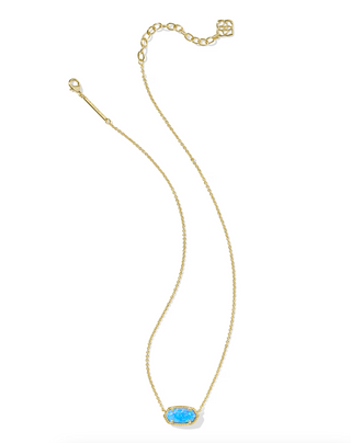 Elisa Pendant Necklace - Gold Periwinkle Kyocera Opal