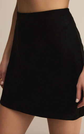 Ciera Suede Mini Skirt - Black