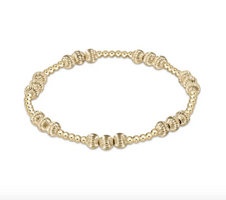 Dignity Joy Pattern 5mm Bead Bracelet - Gold