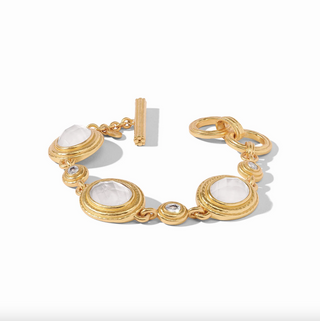 Tudor Stone Bracelet - Gold Iridescent Clear Crystal