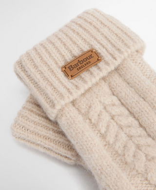 Barbour Elsdon Knitted Mittens - Eggshell