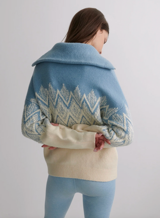 Hedda Fairisle Half Zip - Ashley Blue