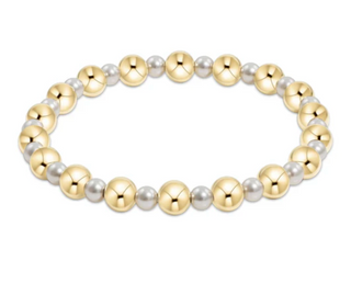 Pearl Grateful Pattern 4mm Bead Bracelet - 6mm Sterling