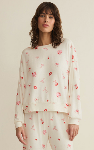 Mira Sweet Things Long Sleeve Top - Vanilla Ice