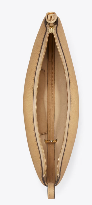 Pierced Nubuck Crossbody Bag - Stone