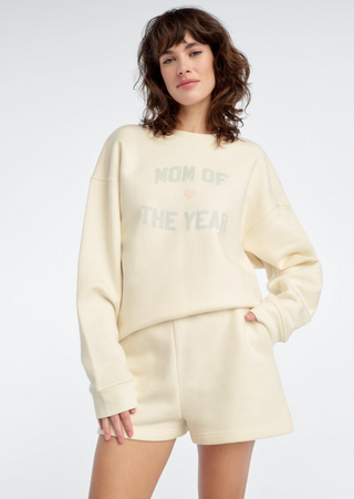 Mom of the Year Sweatshirt - Gardenia/Light Sage