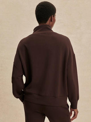 Hawley Half Zip Sweat - Coffee Bean