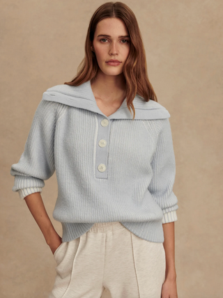 Filey Plated Sweater - Mist Blue