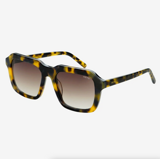 Charlie Acetate Unisex Rectangular Sunglasses - Yellow Tortoise