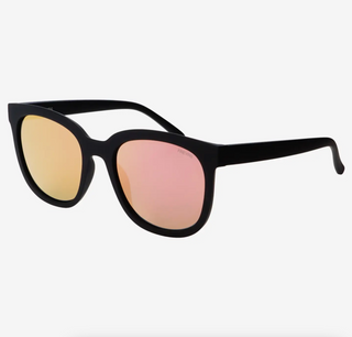 Taylor Oversized Sunglasses - Matte Black/Pink Mirror