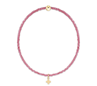 hope classic pink champagne bracelet - signature cross small gold charm