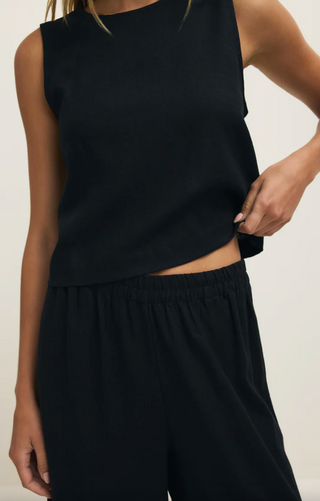 Sloane Linen Top - Black