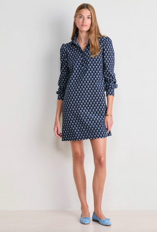 Pippa Corduroy Dress - Avi Block Nautical Navy