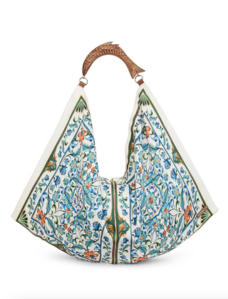 Satin Scarf Medium Bag - Flora Tile