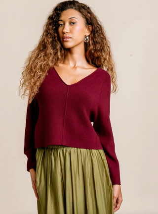 Asima V Top - Plum Berry