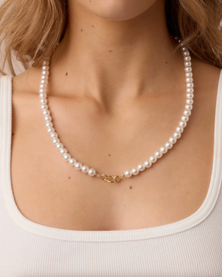 Finley Pearl Matinee Necklace - Gold