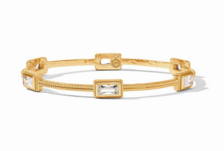 Baguette Bangle - Gold Cubic Zirconia