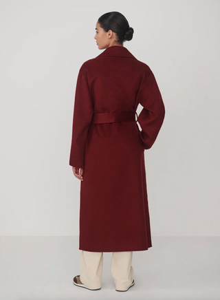 Helston Long Belted Coat - Cabernet