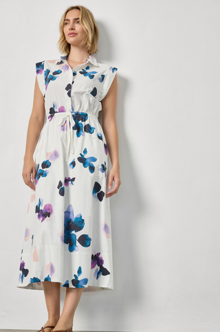 Gusset Sleeve Maxi Dress - Orchid Print
