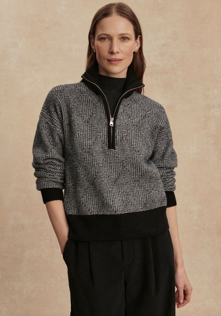 Aldridge Half Zip Knit - Black