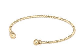 Classic Gold 2mm Bead Cuff - Gold