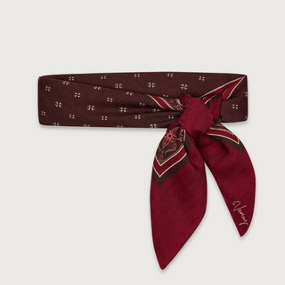 Wool Blend Border Scarf - Rumba Rose